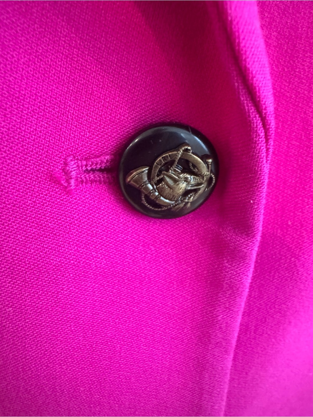 Lauren Ralph Lauren Fuchsia Pink Blazer with Black Velvet Collar - Sz 14 - Picture 4 of 9